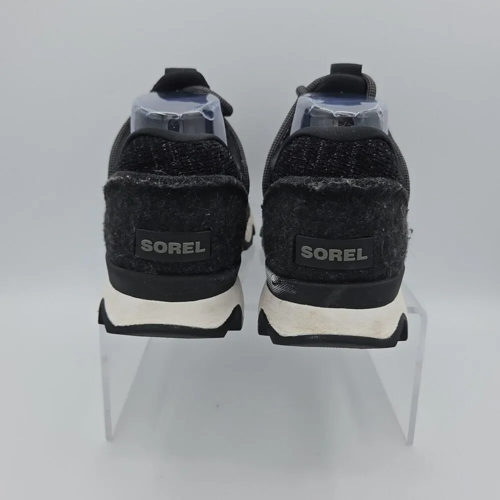 SOREL Kinetic Lace Sneakers Womens 7.5 Black Heather Knit Walking Shoes NL3227